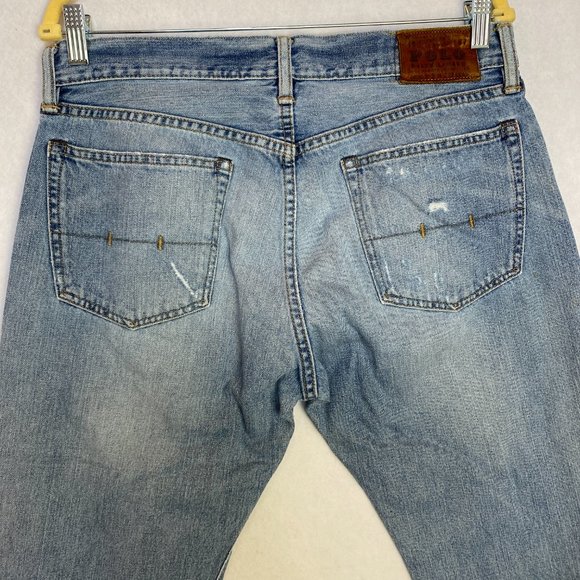 Polo by Ralph Lauren Mens Straight Leg Jeans Distressed Medium Wash Size 32Wx30L - Picture 11 of 11